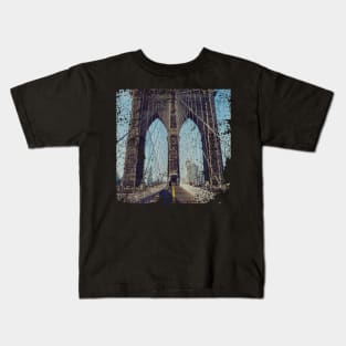 New york gray Bridge Kids T-Shirt